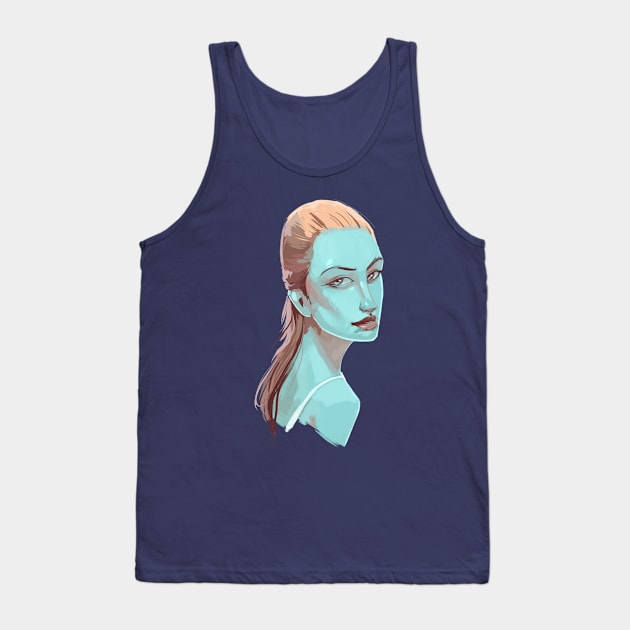 Blue Girl Tank Top by RamonMascaros